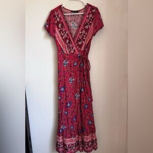 Floral Wrap Maxi Dress size S